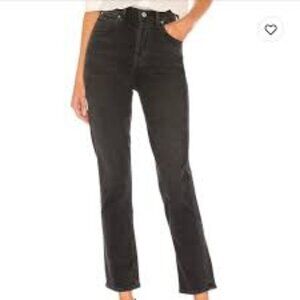 Citizens Of Humanity The Charlotte High Rise Straight Black Jeans Size 24"